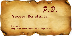 Prácser Donatella névjegykártya